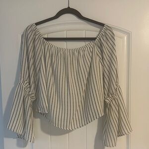 Altar'd State Black and White Striped Blouse